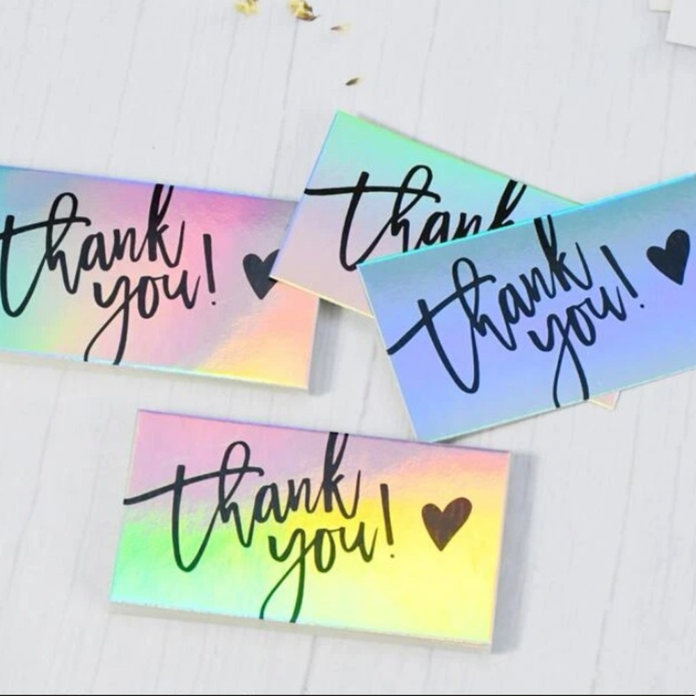 50 PK Metallic Rainbow Thank You Cards 50 Pack Set - Picture 4 of 7